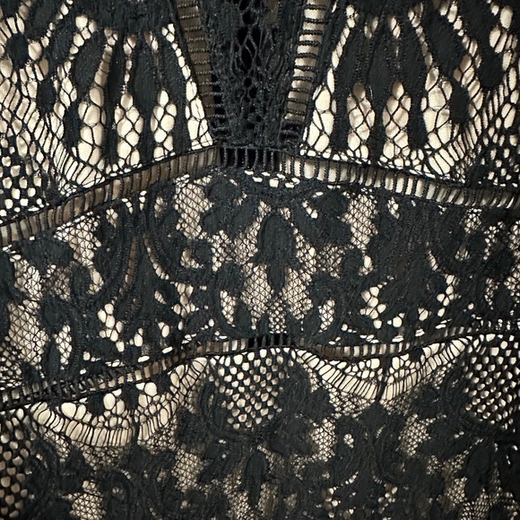 Lulus Ritzy Black Crochet Lace Bodycon Dress S - Picture 5 of 6
